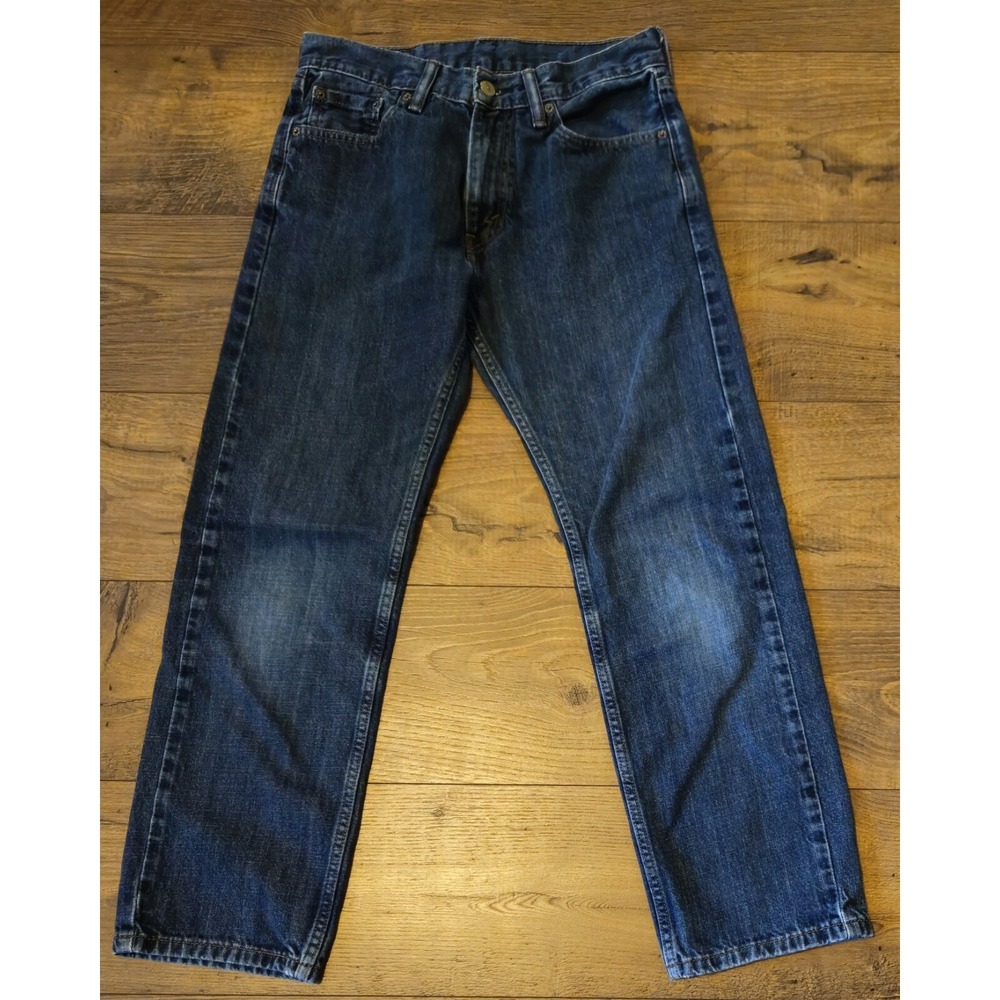 Levis 505 Regular Straight Blue Denim Jeans Mens Tag 30x30 Western